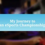 My Journey to an eSports Championship