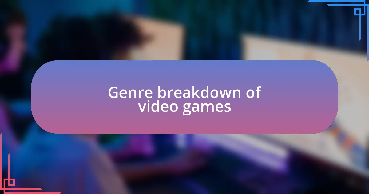 Genre breakdown of video games